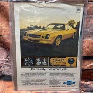 1978 Chevrolet Camaro Z28 Vintage Magazine Print Ad Yellow 8x11 Original